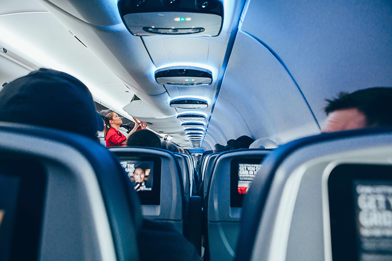 family on plane