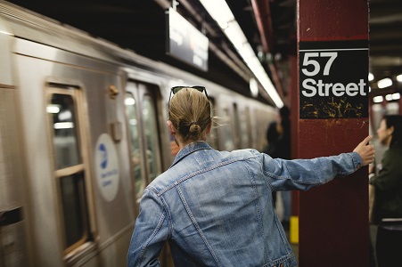 woman in the subway