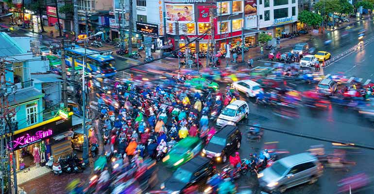 Busy asia road