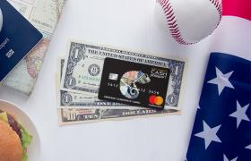 United States Currency with travel money card