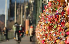 Love locks on a bridge 